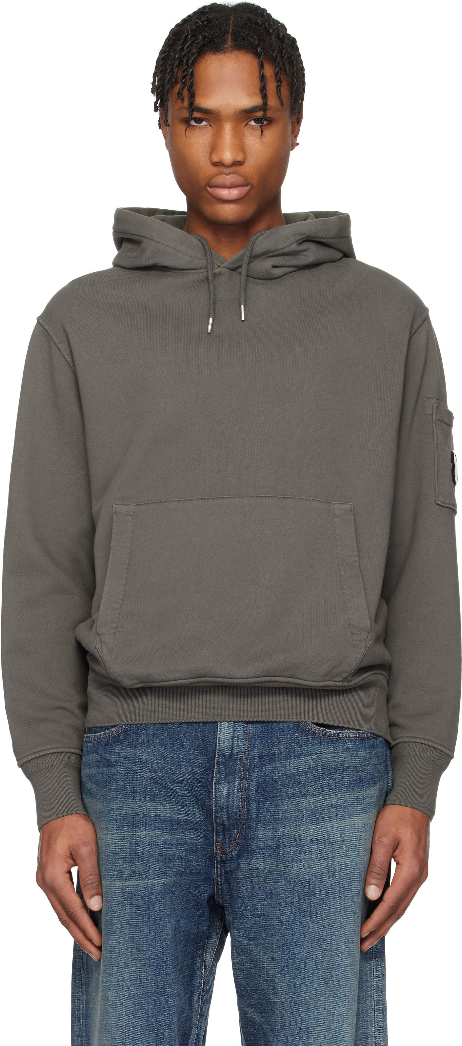 Sweatshirt C.P. Company C.P. Company Diagonal Fleece Resist Dyed Lens Hoodie Grå | 18CMSS099A-110044R, 0