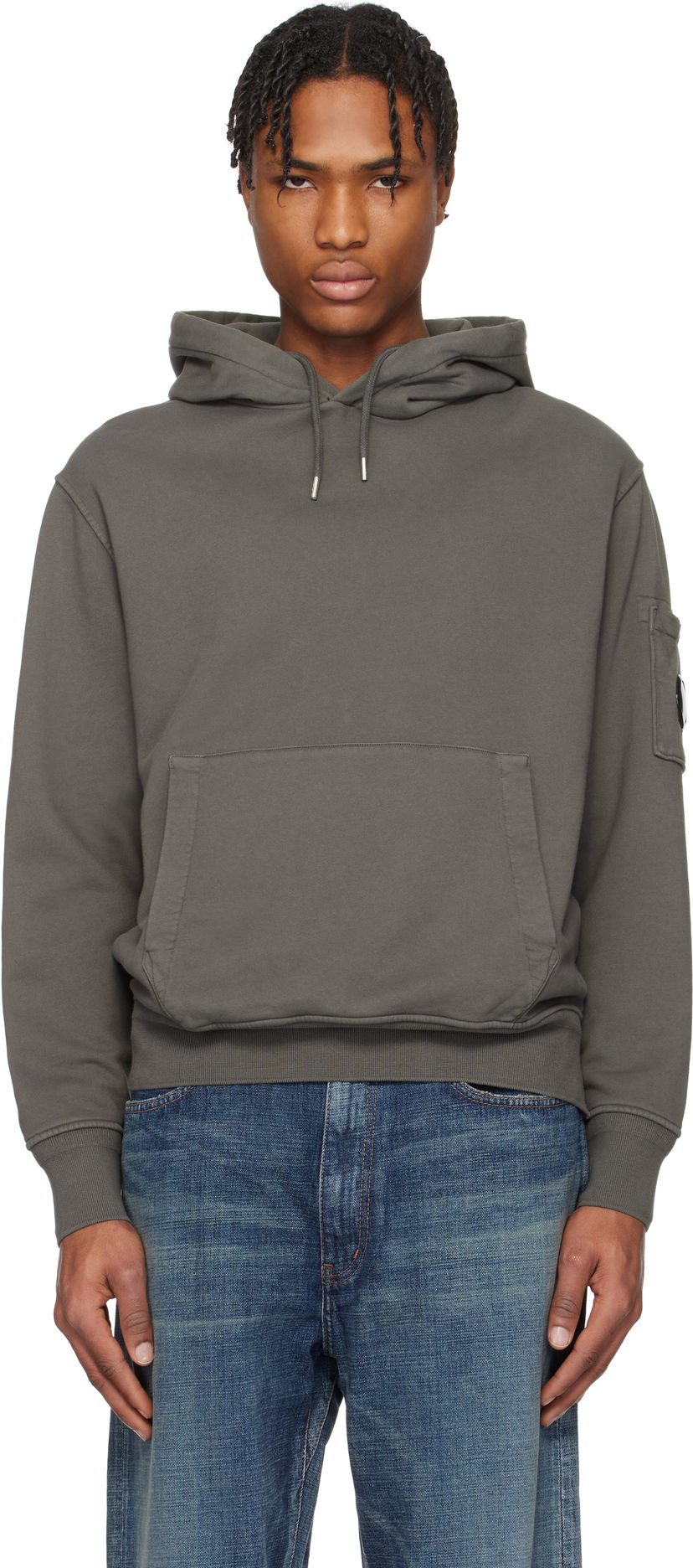 Sweatshirt C.P. Company C.P. Company Diagonal Fleece Resist Dyed Lens Hoodie Grå | 18CMSS099A-110044R