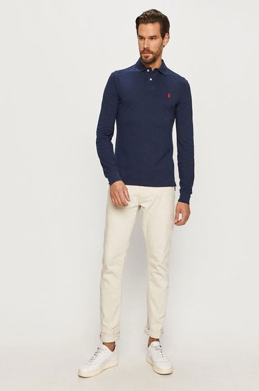 Polo skjorte Polo by Ralph Lauren Slim Fit Polo Mørkeblå | 710681126038, 2