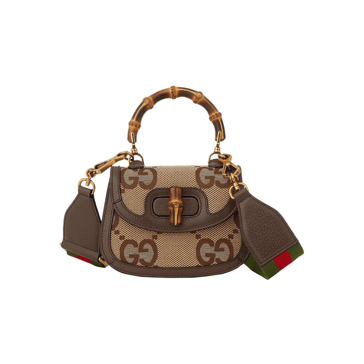 Håndtaske Gucci Bamboo 1947 Jumbo GG Mini Bag Brun | 686864 UQLBT 2570, 1