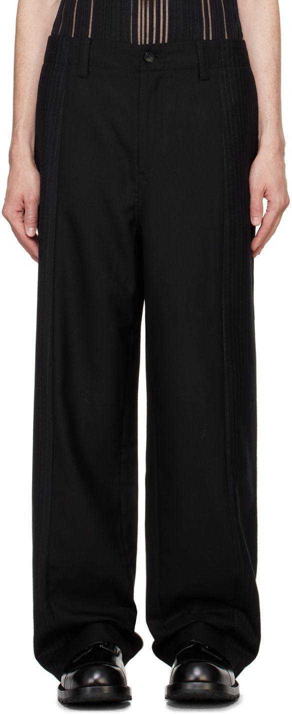 Bukser Feng Chen Wang Feng Chen Wang Deconstructed Patchwork Trousers Sort | FUF18TR05, 0