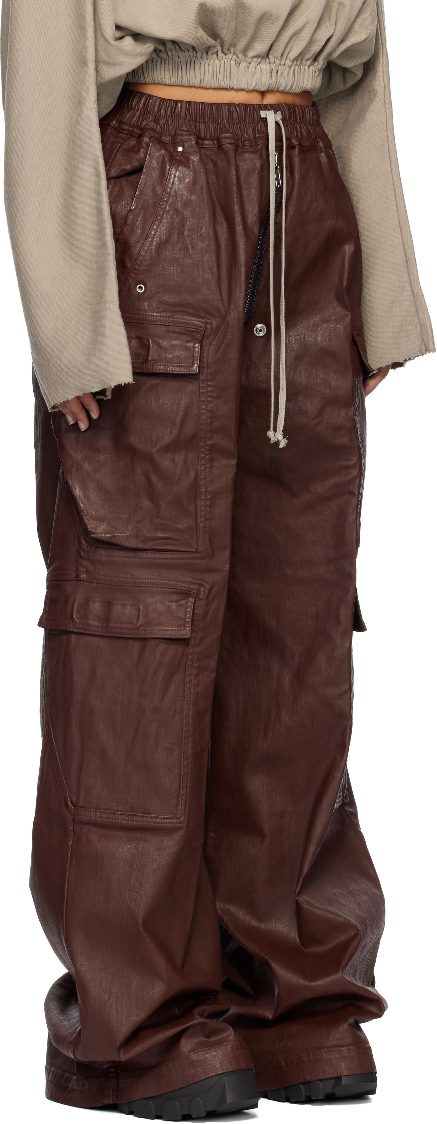 Cargo bukser Rick Owens Concordians Double Jumbo Belas Denim Cargo Pants Brun | DS02E7324 SDSW, 1