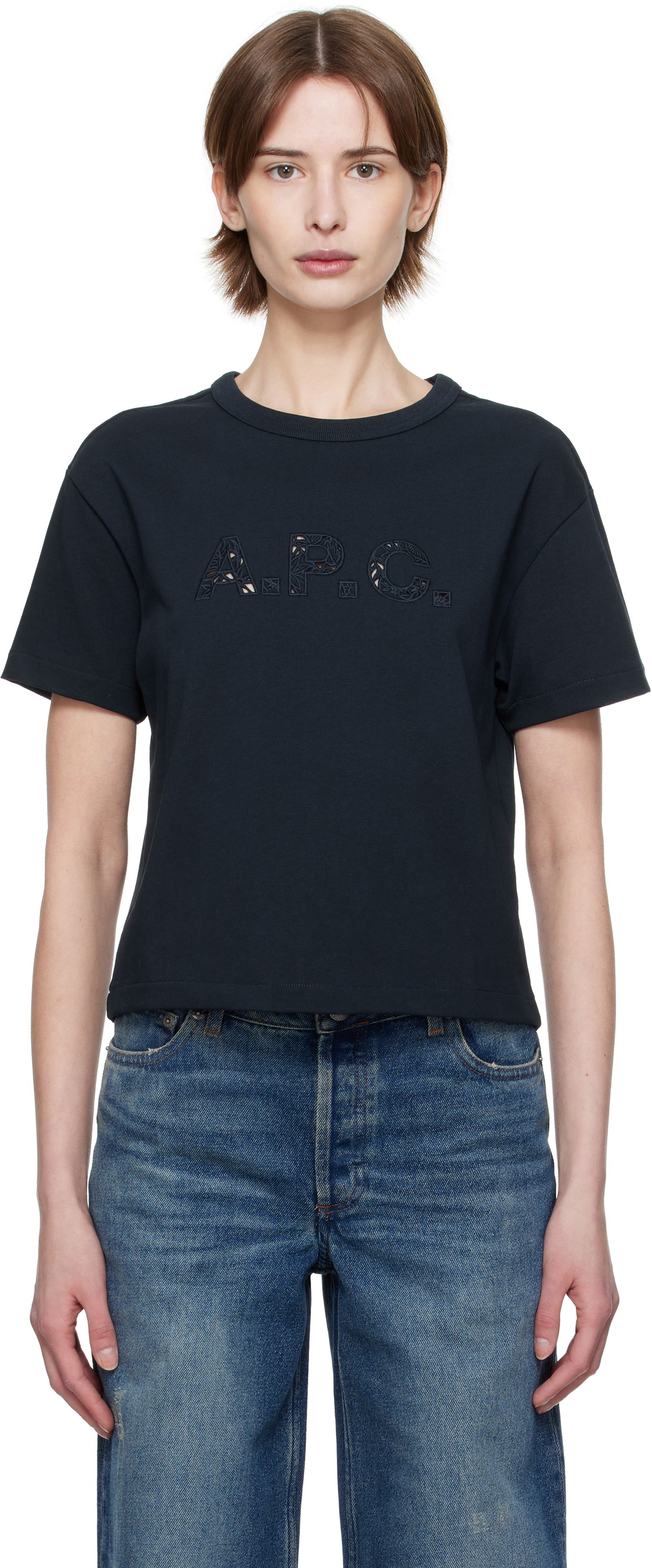 Crop top A.P.C. A.P.C. Annie Cropped T-Shirt Sort | COHBQ-F26495, 0