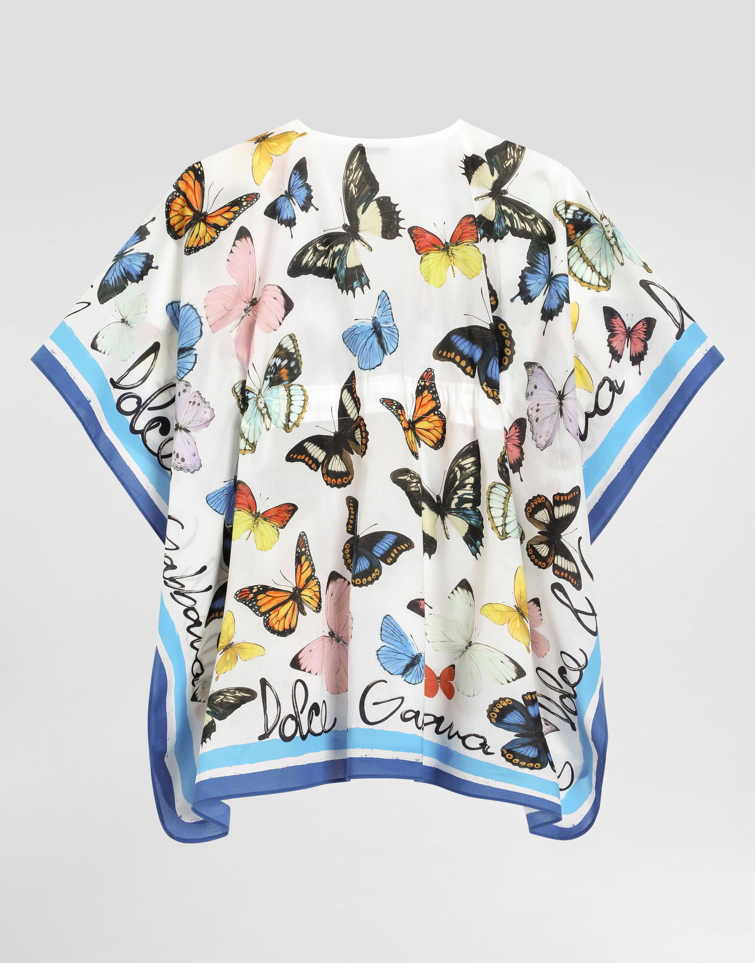 Kjole Dolce & Gabbana Dolce & Gabbana Butterfly Print Batiste Caftan Hvid | LB7A14FI5KTHB5KB, 1