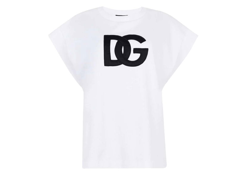 T-shirt Dolce & Gabbana Logo Patch T-shirt White Hvid | F8Q31ZHU7H8