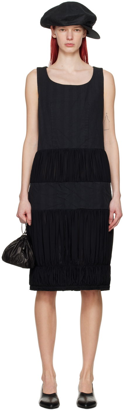 Kjole Comme des Garçons Comme des Garçons Ruched Midi Dress Sort | RM-A005-051