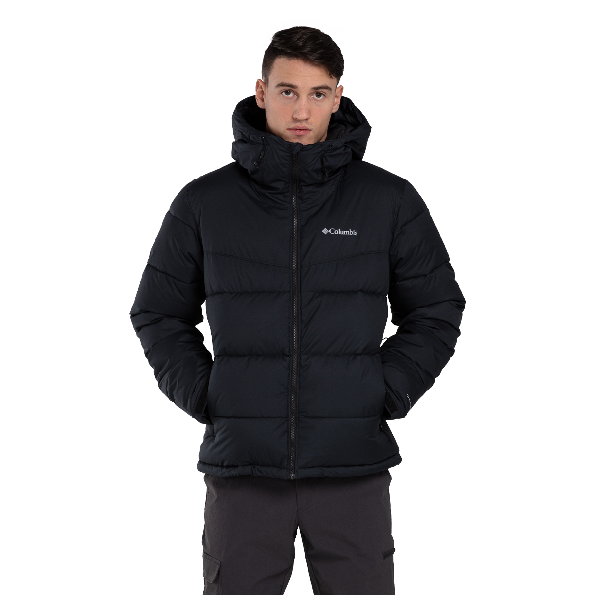 Puffer jakke Columbia Iceline Ridge Hooded Puffer Jacket Sort | 1864271013, 0