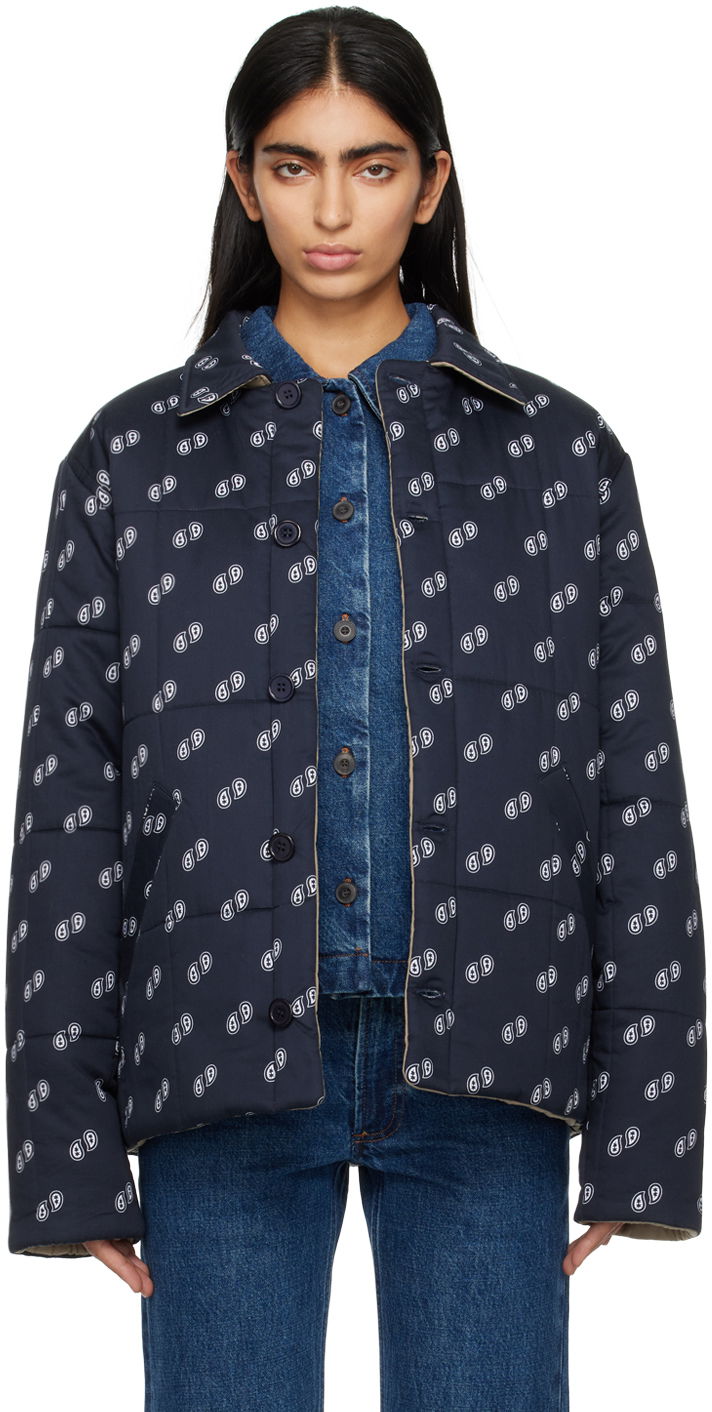 Jakke A.P.C. Lenny Reversible Jacket Mørkeblå | COGWN-M02886