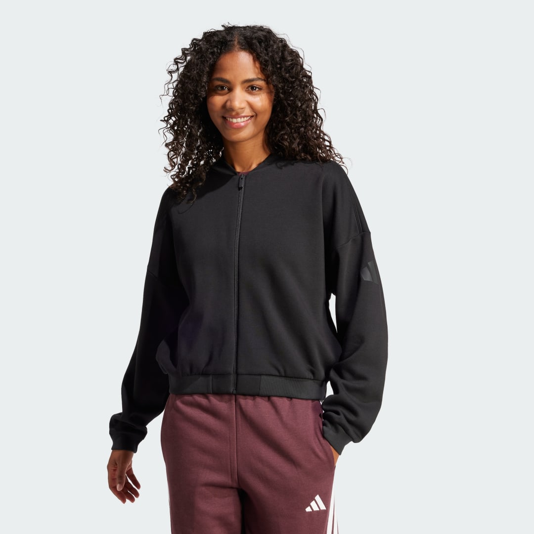 Sweatshirt adidas Performance Logo Bomber Jacket Sort | JD9965, 0
