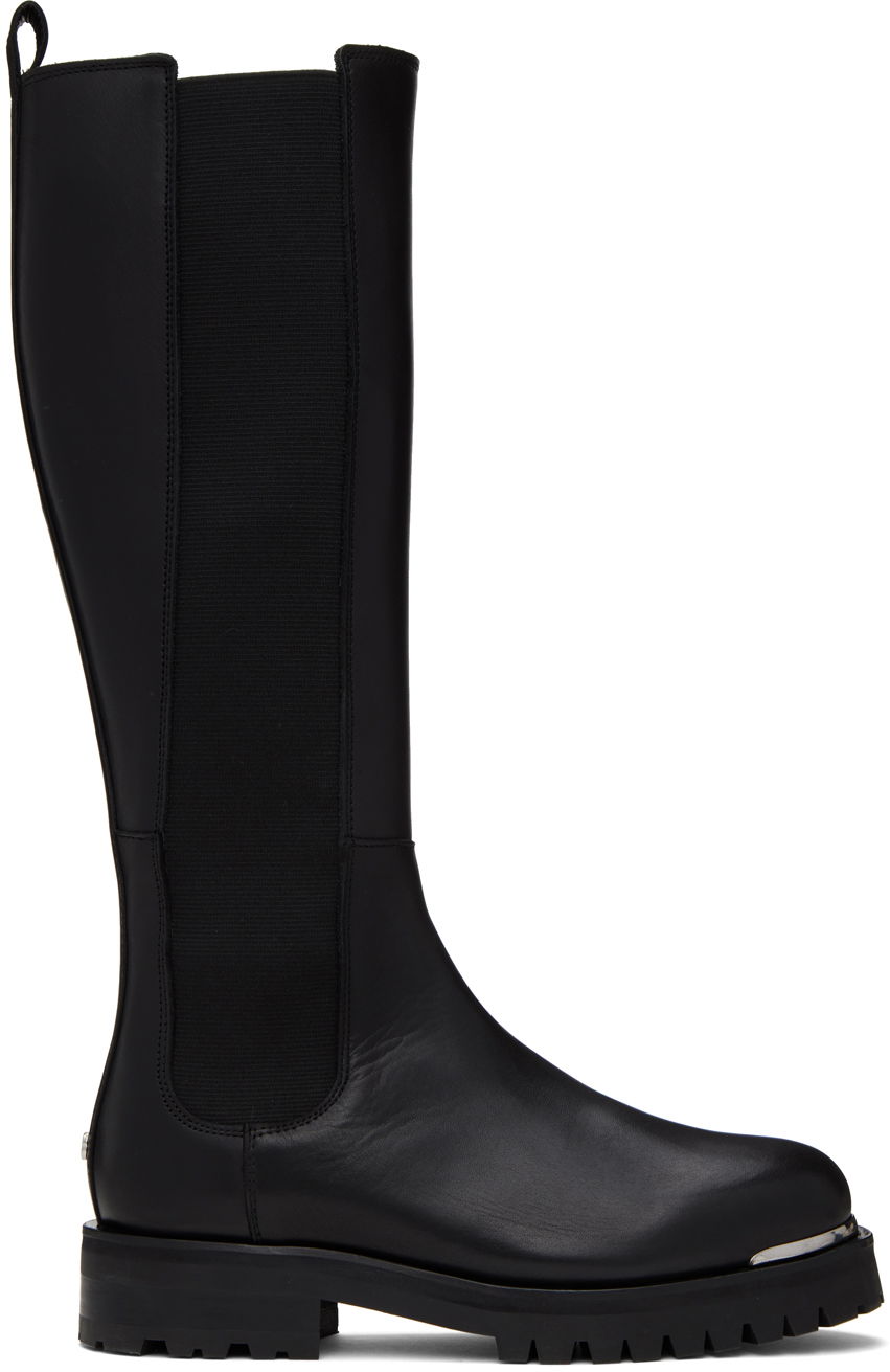 Tøj Anine Bing ANINE BING Justine Lug Sole Knee-High Boots Sort | A-14-1142-000, 0