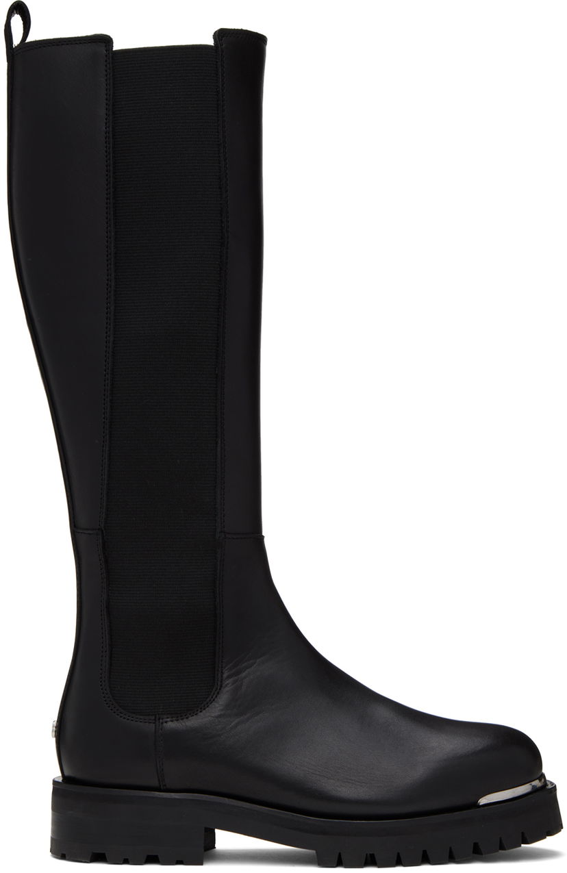 Tøj Anine Bing ANINE BING Justine Lug Sole Knee-High Boots Sort | A-14-1142-000