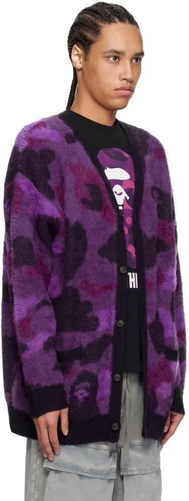 Sweater BAPE A Bathing Ape Camo Cardigan Lilla | 001KNK801006M, 1