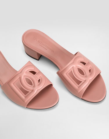 Tilbehør Dolce & Gabbana Dolce & Gabbana Calfskin DG Logo Mules Lyserød | CR1755AY32980405, 3