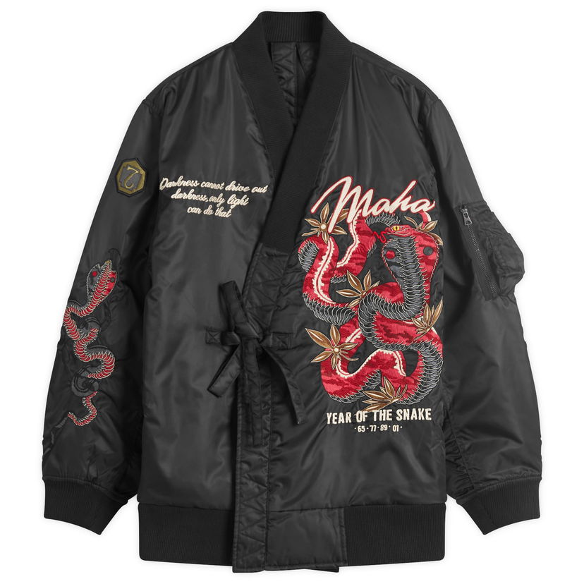 Bomberjakke Maharishi Maharishi Year Of The Snake MA-1 Kimono Jacket, Large Sort | 6006-BLK