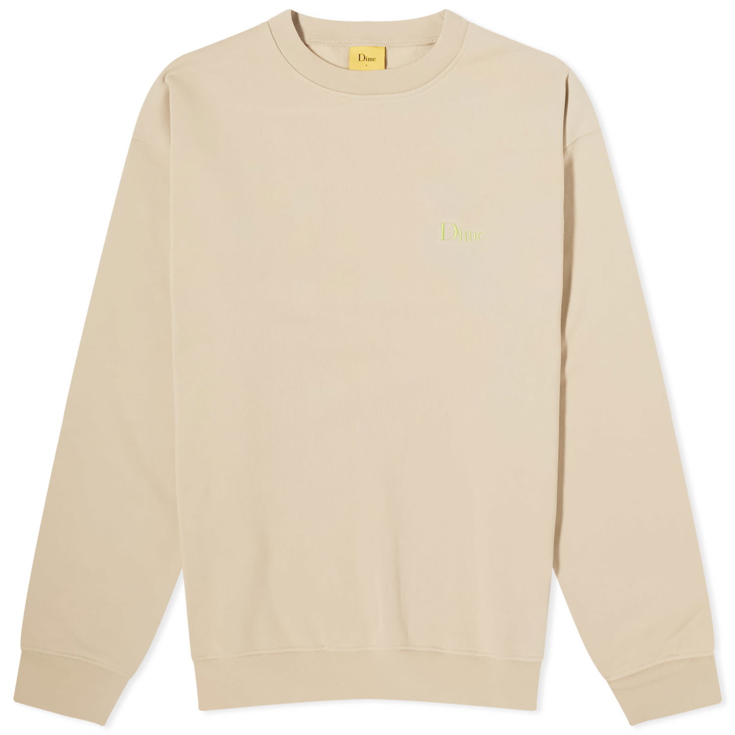 Sweatshirt Dime Classic Small Logo Crew Sweat Sand Beige | DIME23D1F18-SAN, 0