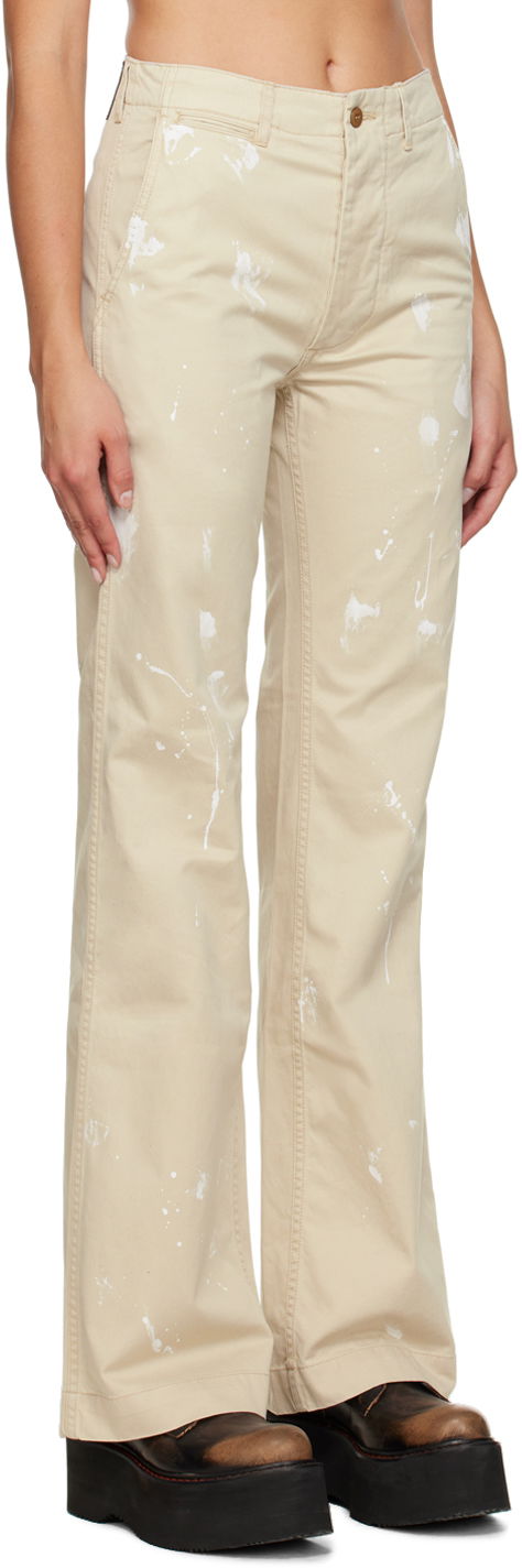 Bukser R13 R13 Jane Paint Splatter Trousers Beige | R13WR175-R258D, 1