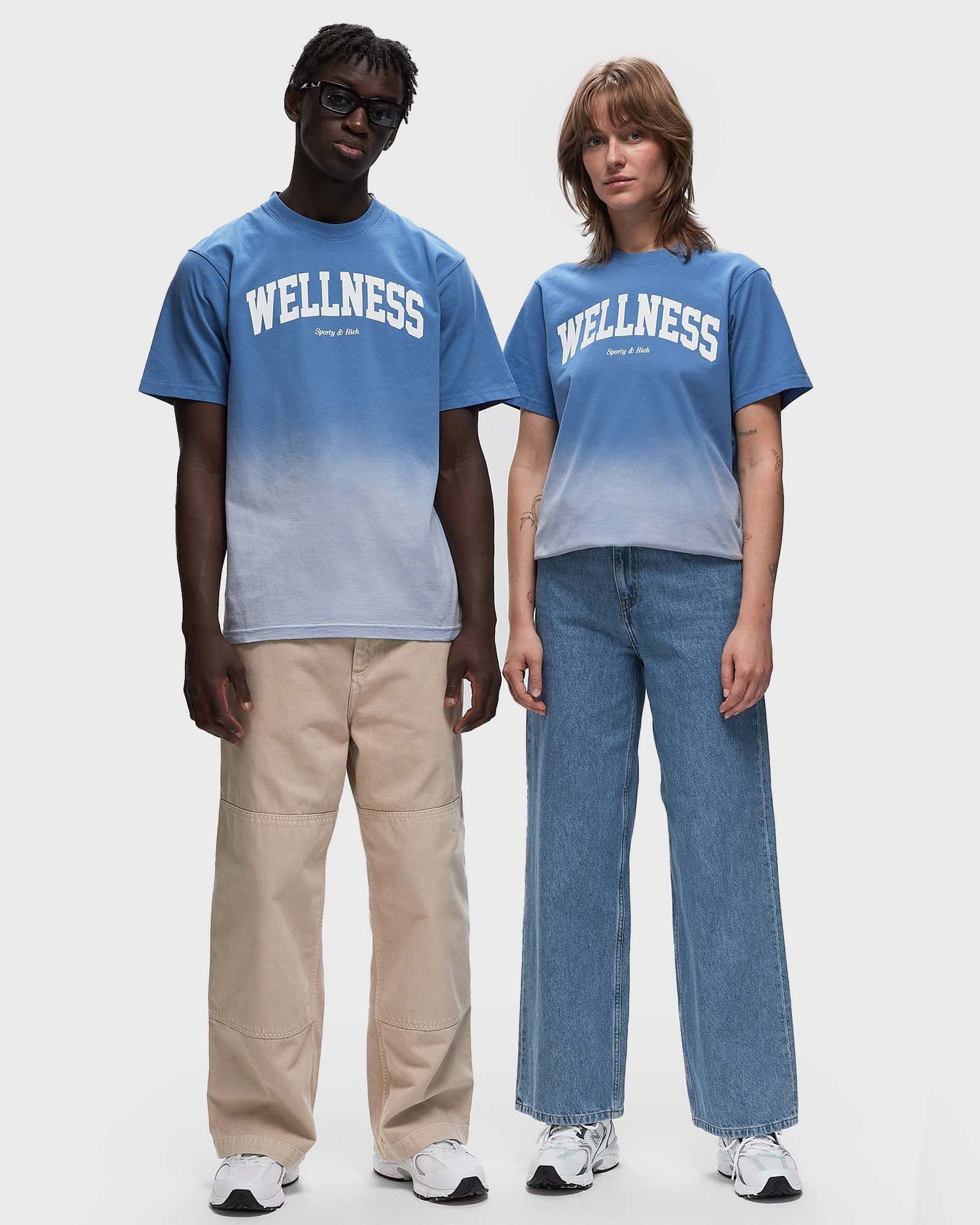 T-shirt Sporty & Rich Dip Dye Wellness Ivy T-Shirt Blå | TO042S413WB, 1