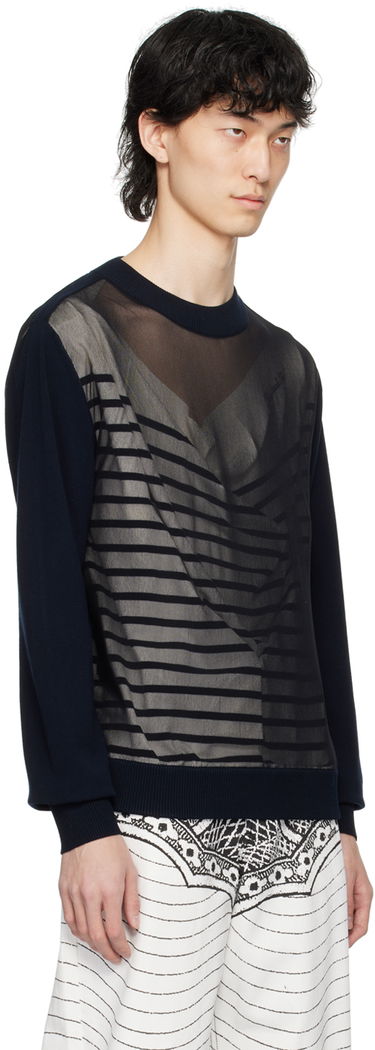 Sweater Jean Paul Gaultier Gaultier Oversized Striped Sweater Mørkeblå | 24/25-U-PL046B-M064-590100, 1