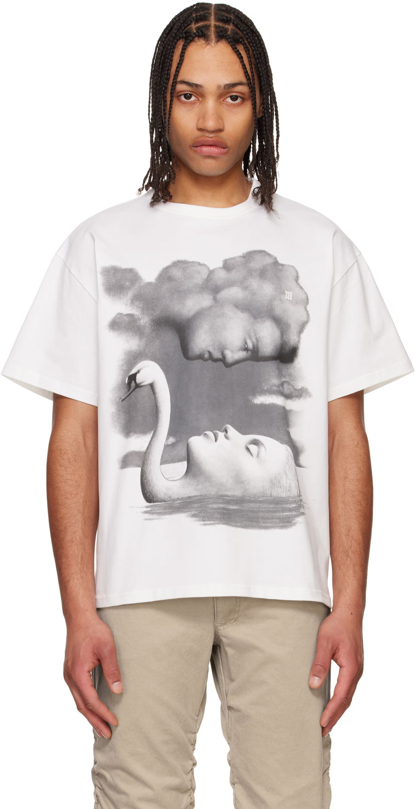 T-shirt MISBHV MISBHV La Donna Del Lago Graphic T-Shirt Hvid | 250M108