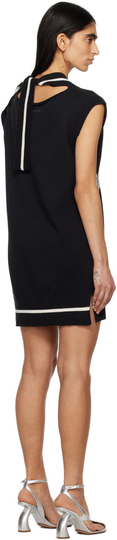 Kjole Maison Margiela MM6 Maison Margiela Varsity Jacquard Mini Dress Sort | S52DA0060 M13085, 2
