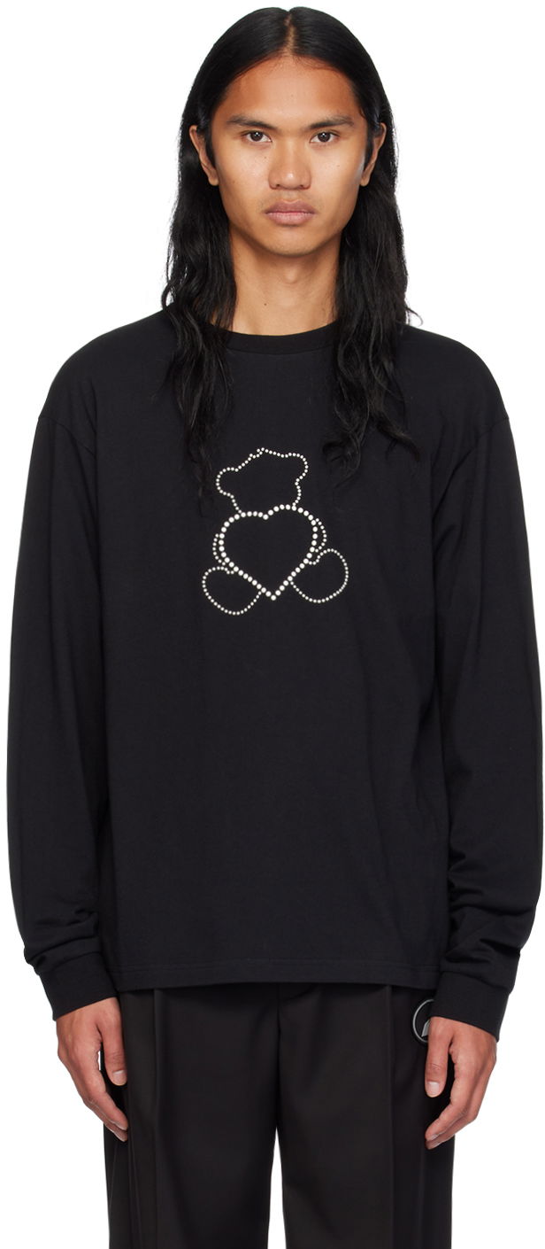 T-shirt We11done Pearl Bear Long Sleeve T-Shirt Sort | WD-TT2-24-781-U-BK