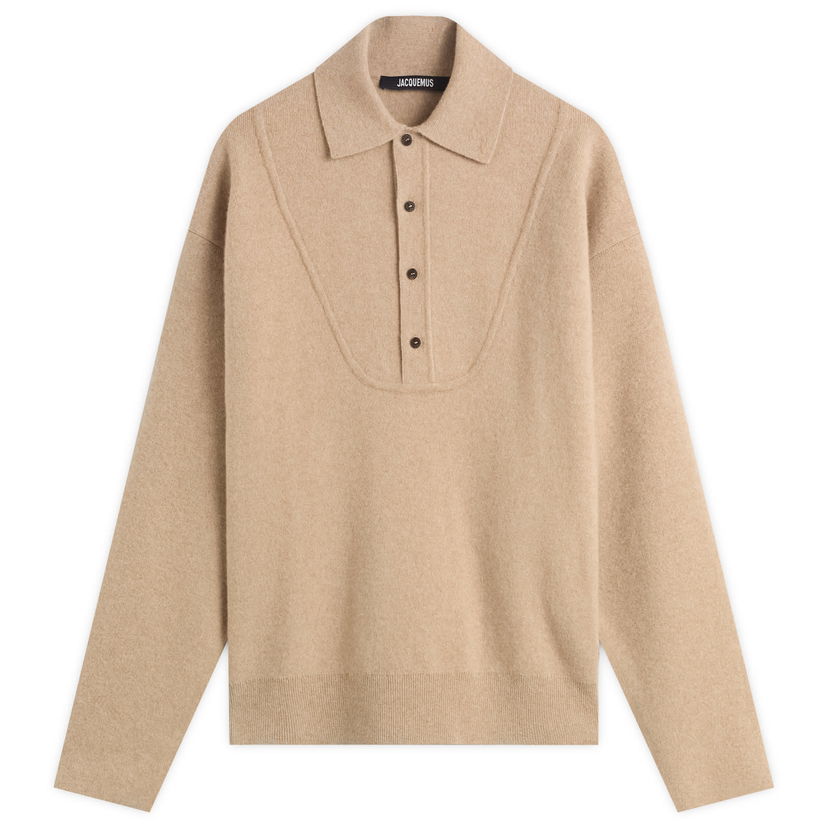 Sweater Jacquemus Jacquemus Knitted Polo, Size Large Beige | 25HSWM00609AK00276-150