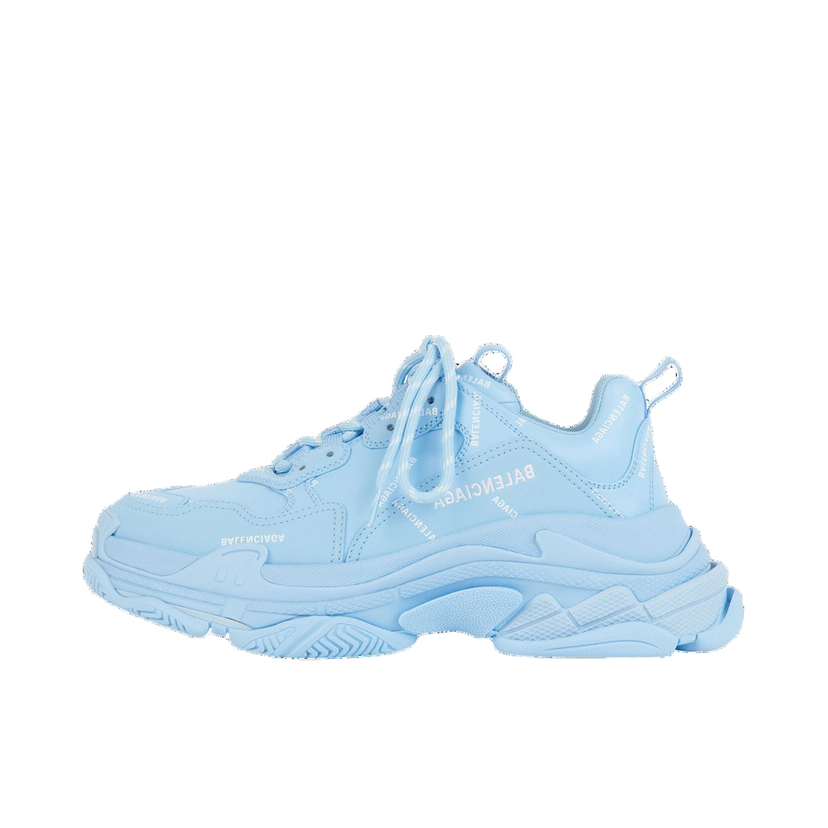 Sneakers og sko Balenciaga All Over Logo Triple S Blue Grey W Blå | 524039W2FA14090