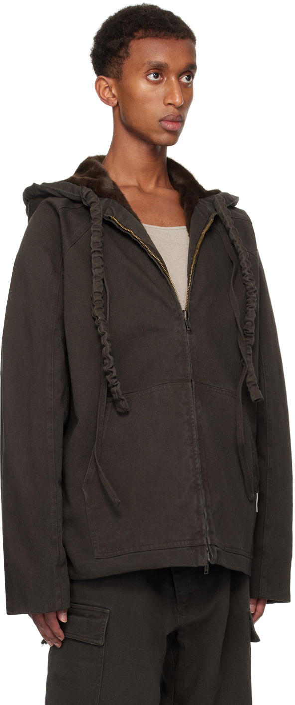 Jakke Ottolinger Ottolinger Furry Reversible Denim Jacket Brun | 1090601521, 1