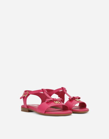 Tilbehør Dolce & Gabbana Dolce & Gabbana Leather T-Strap Sandals Lyserød | D11155A132880411, 1