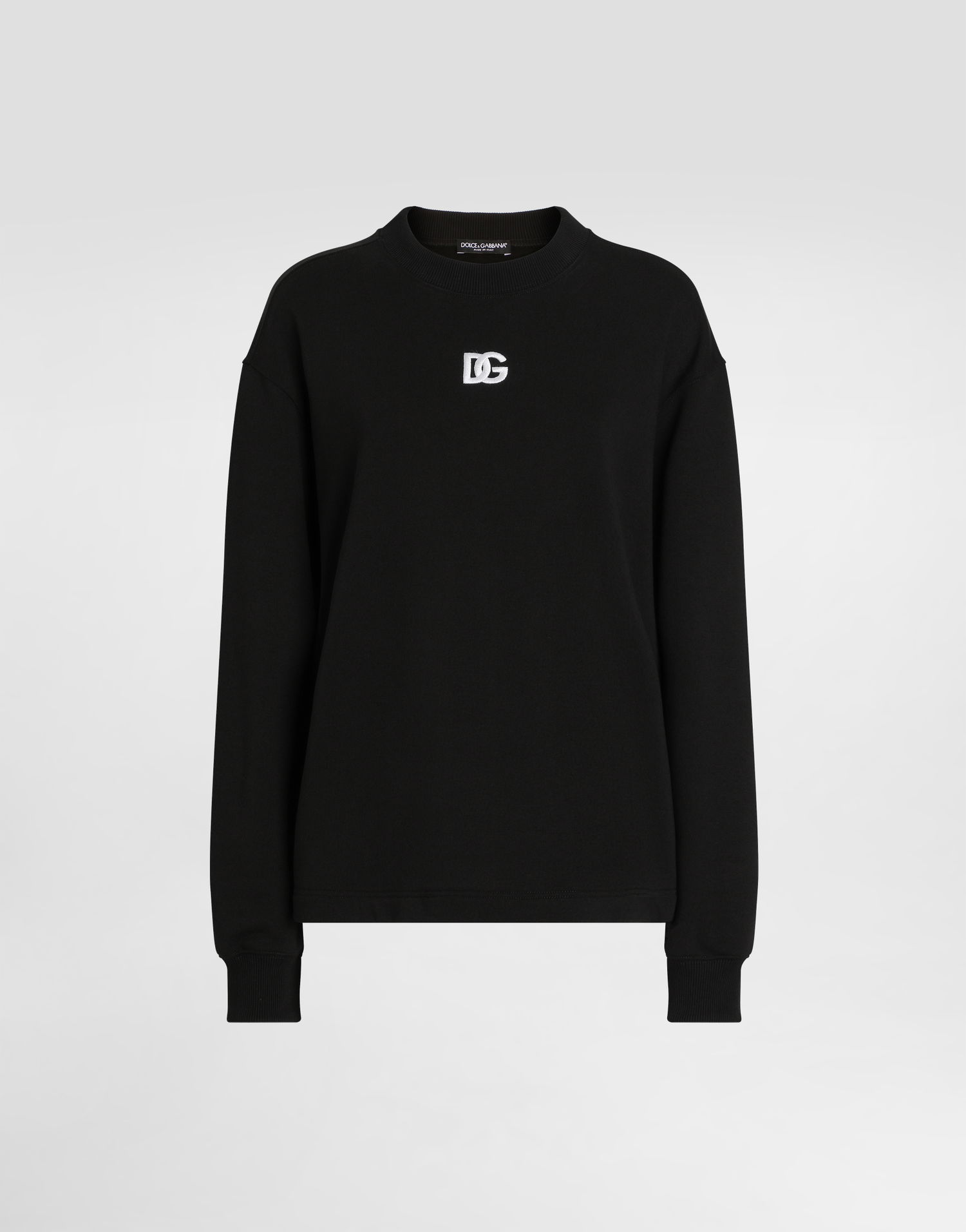 Sweatshirt Dolce & Gabbana Dolce & Gabbana DG Embroidered Jersey Sweatshirt Sort | F9S50ZGDCYCN0000, 0