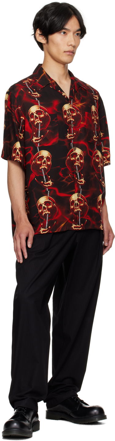 Skjorte WACKO MARIA WACKO MARIA Tattoo Studio Edition Skull Print Shirt Rød | 56TS-WM-HI15, 3