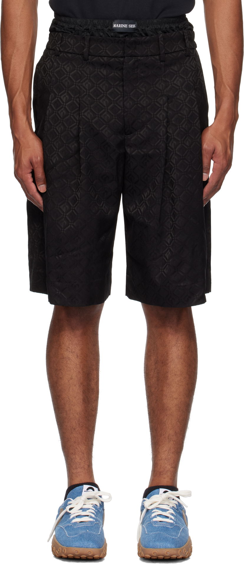 Shorts Marine Serre Moon Diamond Jacquard Tailoring Shorts Sort | MSH010A CWOV0024