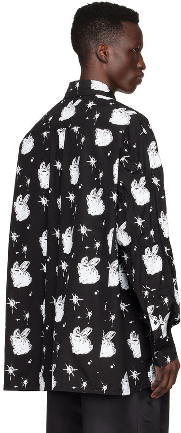 Skjorte We11done We11done Cotton Poplin Space Bunny Print Shirt Sort | WD-BL1-22-142-M-BK, 2