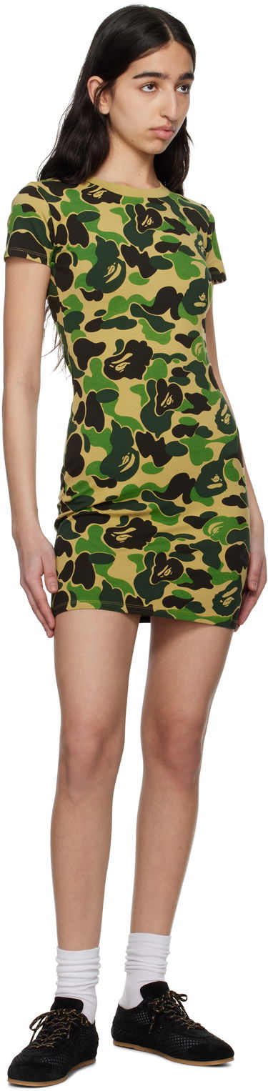 Kjole BAPE A Bathing Ape ABC Camo Jersey Minidress Grøn | 001OPL302001L, 3