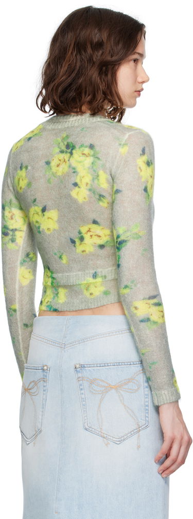 Sweater Acne Studios Acne Studios Layered Mohair Floral Cardigan Grøn | A60570-, 2