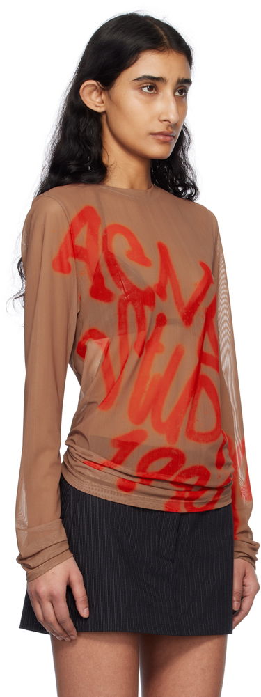 T-shirt Acne Studios Acne Studios Sprayed Logo Long Sleeve T-Shirt Grøn | BL0410-, 4