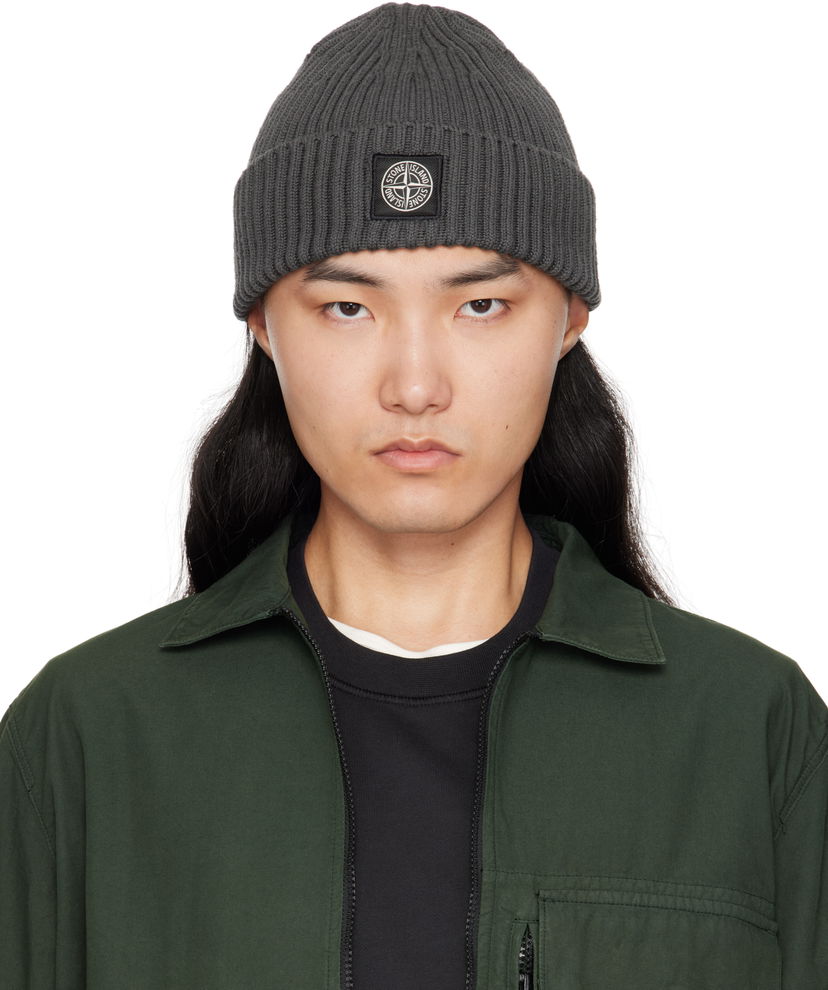 Beanie Stone Island Stone Island Full Rib RWS Wool Beanie Grå | K2S15 N100002 S00C3