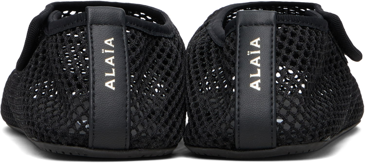 Sneakers og sko Alaïa ALAÏA Fishnet Ballerina Flats Sort | AA3A065TK050, 1
