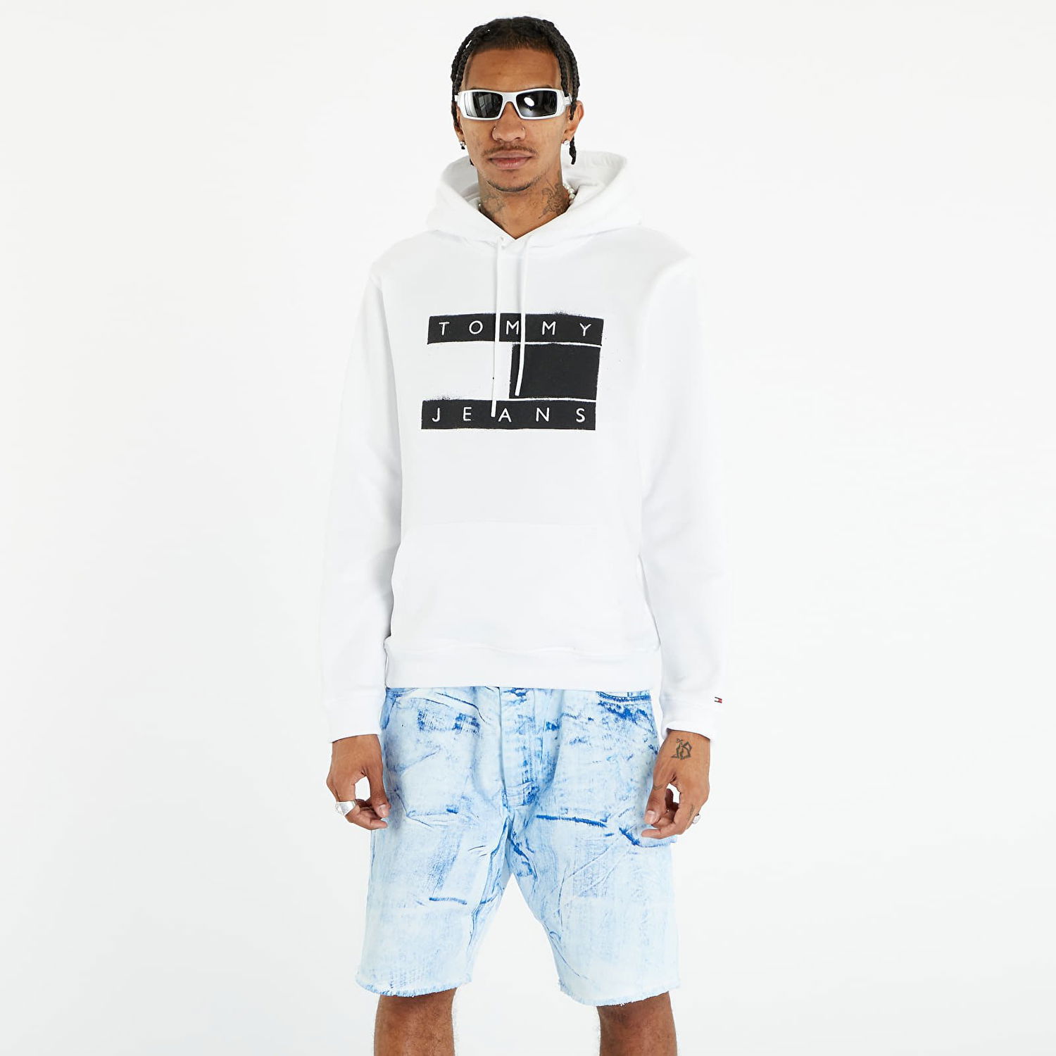 Sweatshirt Tommy Hilfiger Reg Flag Spray Hvid | DM0DM17911 YBR, 0