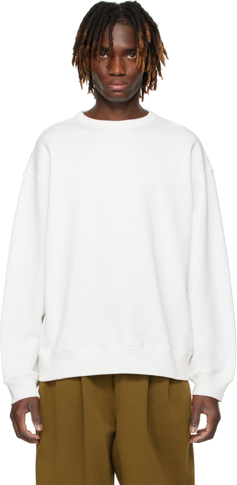Sweater Dries Van Noten Dries Van Noten Dropped Shoulders Sweatshirt Hvid | 251-021152-1610