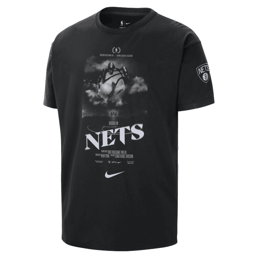 T-shirt Nike NBA Nets T-shirt Black Sort | HJ2716-010