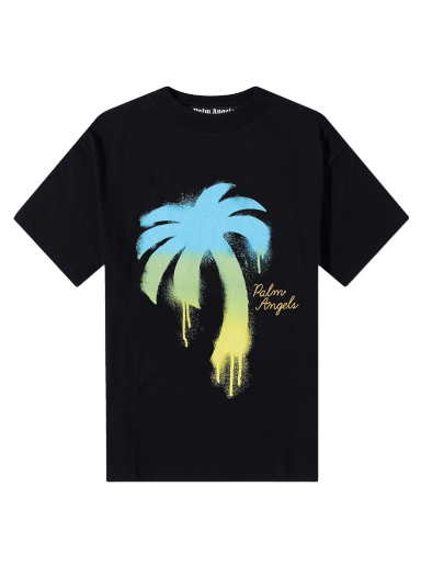 T-shirt Palm Angels Spray Palm Tee Sort | PMAA001F22JER0111055