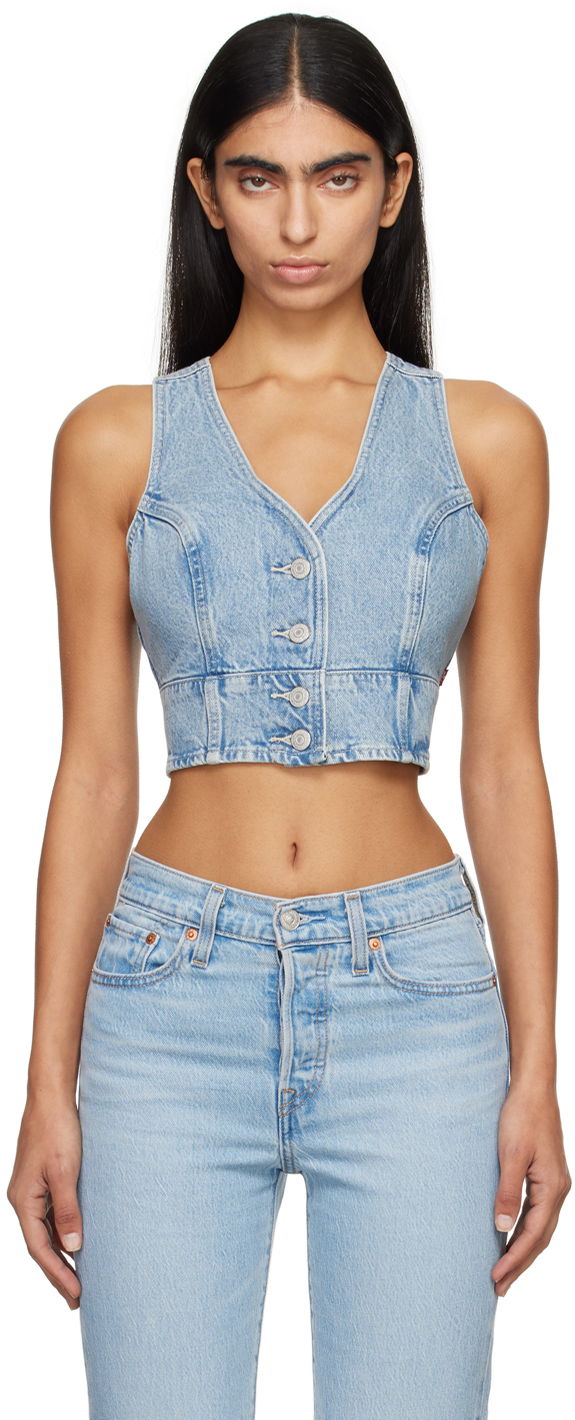 Tanktop Levi's Denim Tank Top Blå | 000MU-0000
