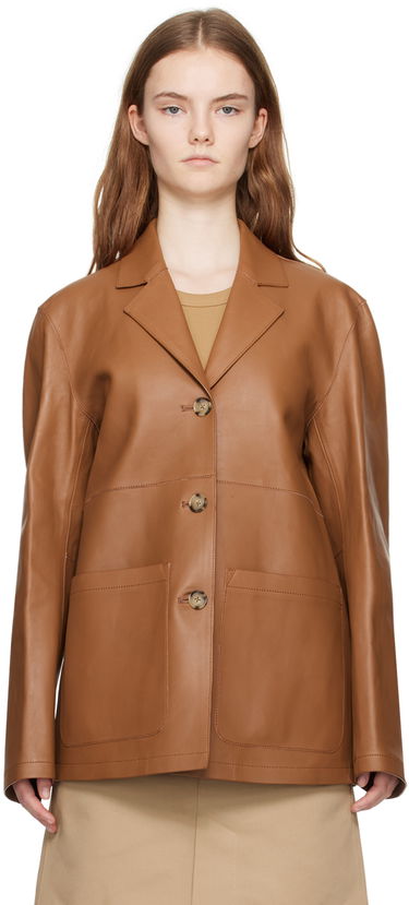 Jakke TOTEME TOTEME Clean Leather Jacket Brun | 242-WRZ1765-LE0056, 0