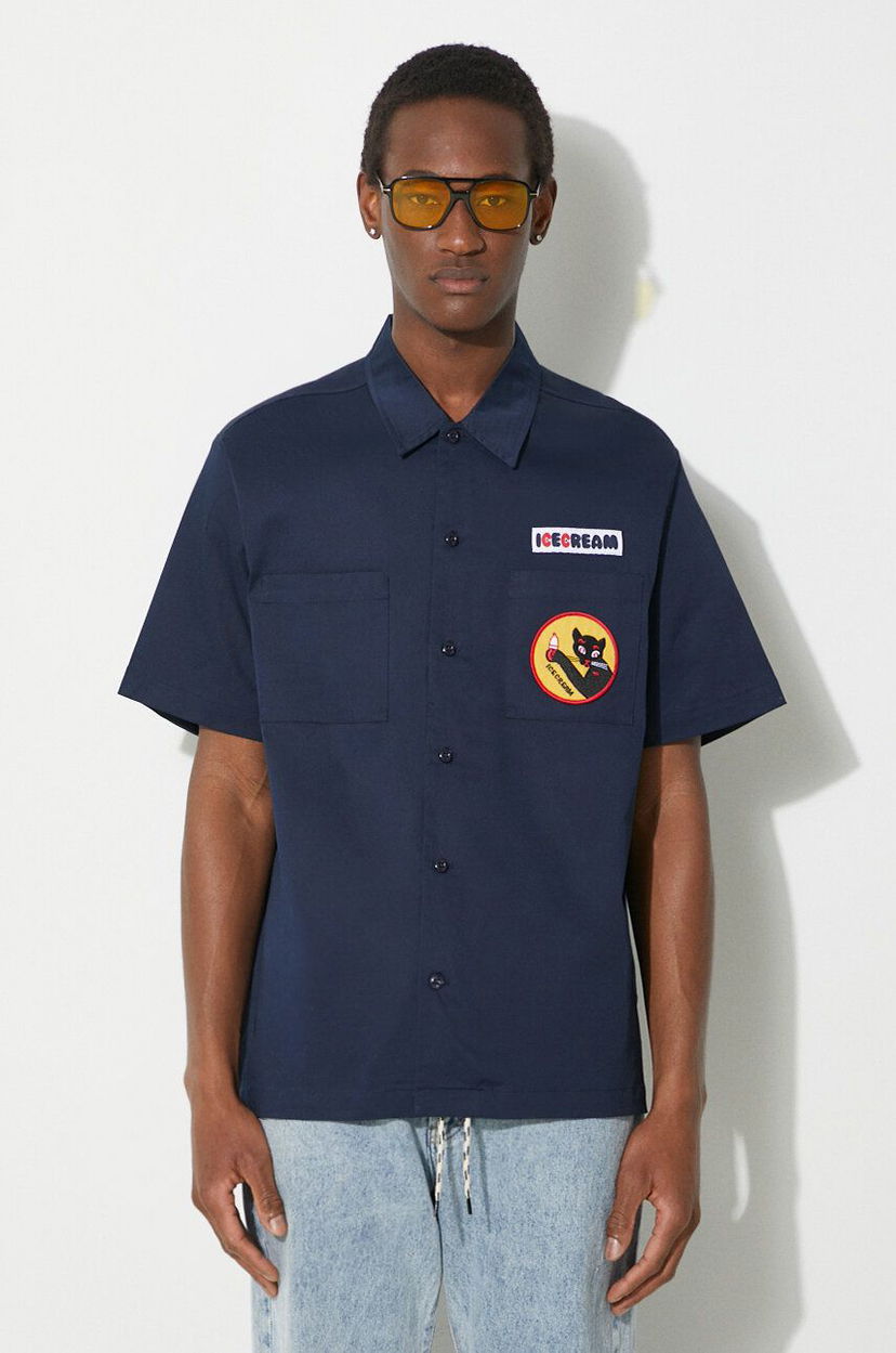 Skjorte BBC IceCream ICECREAM Waitress Camp Collar Shirt Mørkeblå | IC24117