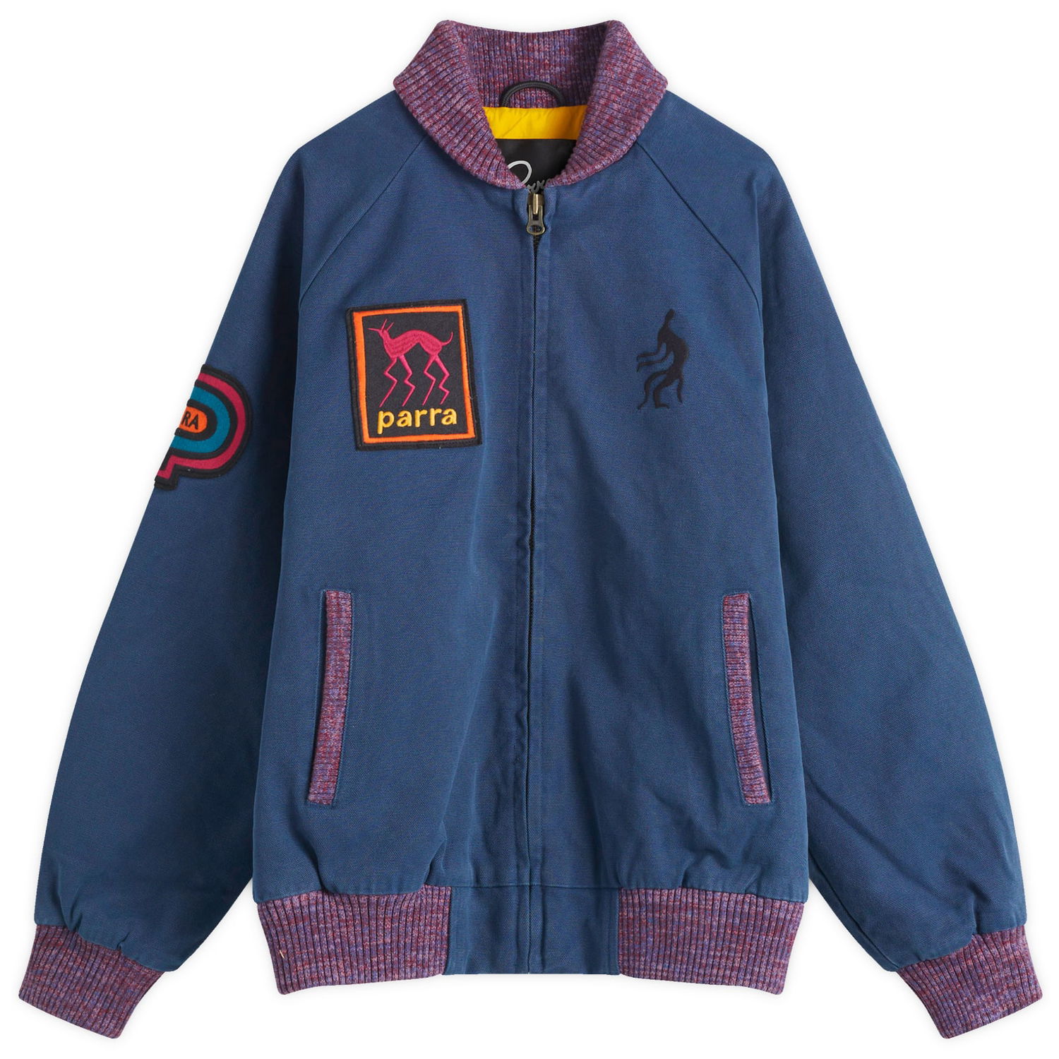 Bomberjakke By Parra Parra Skull Stalker Varsity Jacket, Size Large Blå | 53145-BLU, 0