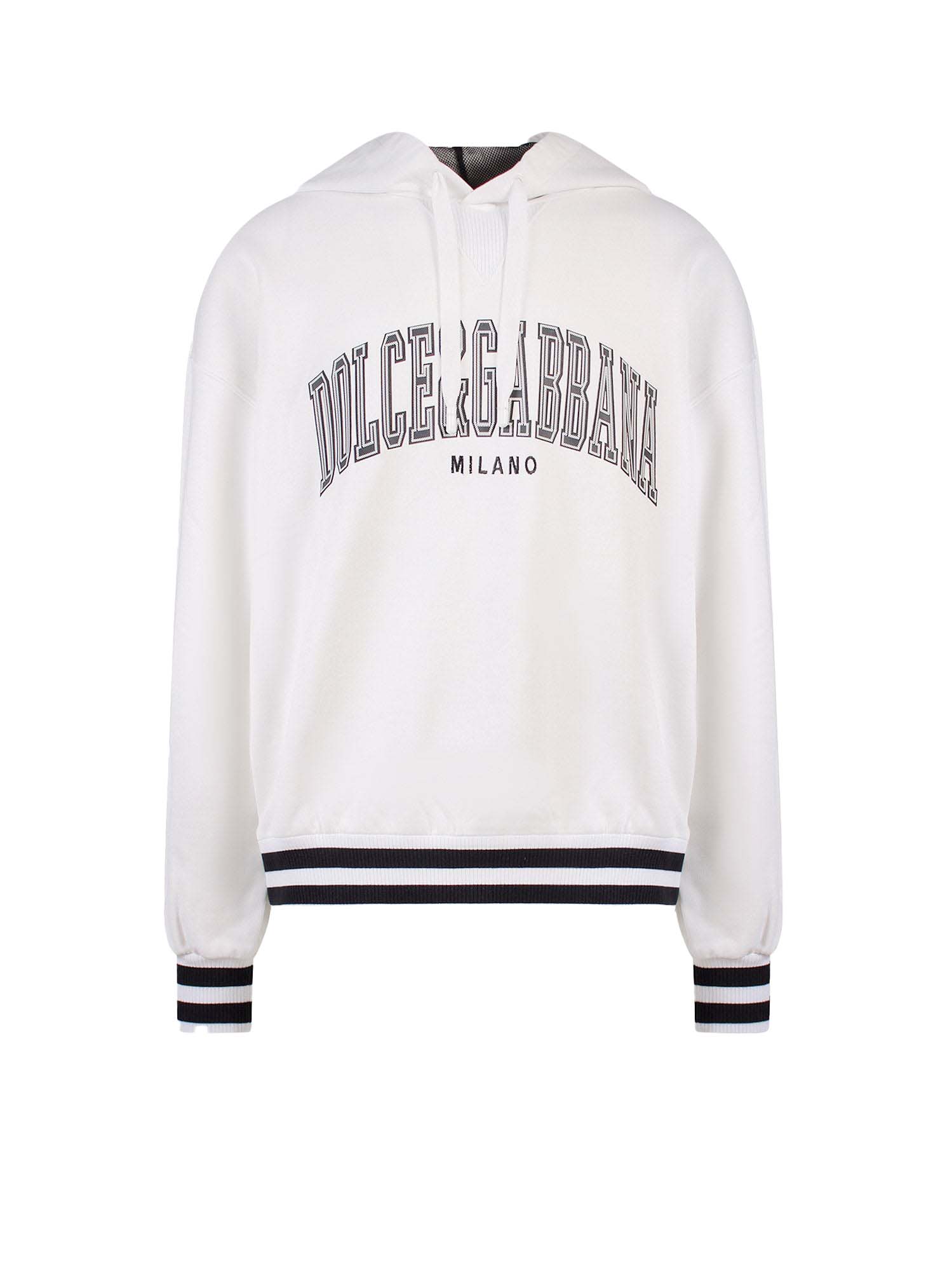 Sweatshirt Dolce & Gabbana Man Cotton Maxi Logo Patch Sweatshirt White Hvid | G9XM3ZFU7DU#W0111, 0