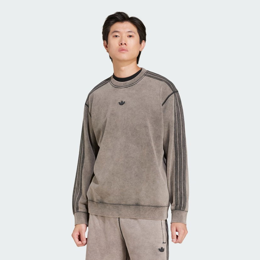 Sweatshirt adidas Performance Premium Essentials Retro Washed Crew Sweatshirt Brun | JD0246