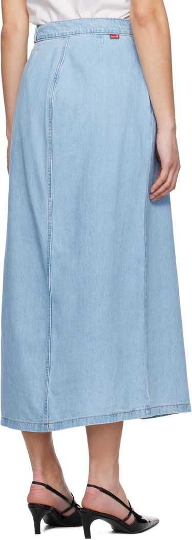 Nederdel Levi's Column Wrap Denim Maxi Skirt Blå | 001VG-0000, 2