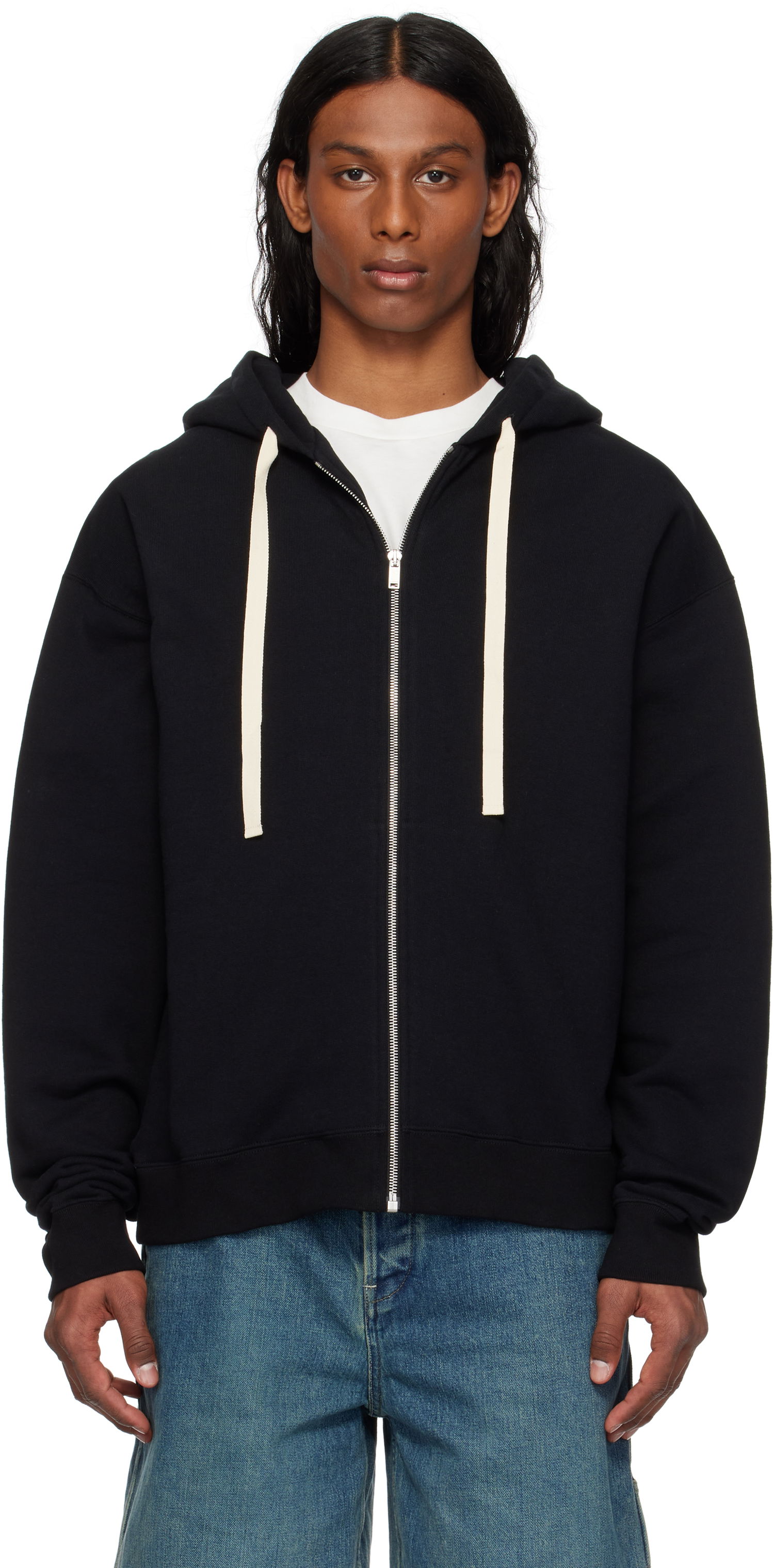 Sweatshirt Jil Sander Jil Sander Zipped Hoodie Sort | J47HG0106_J20039, 0